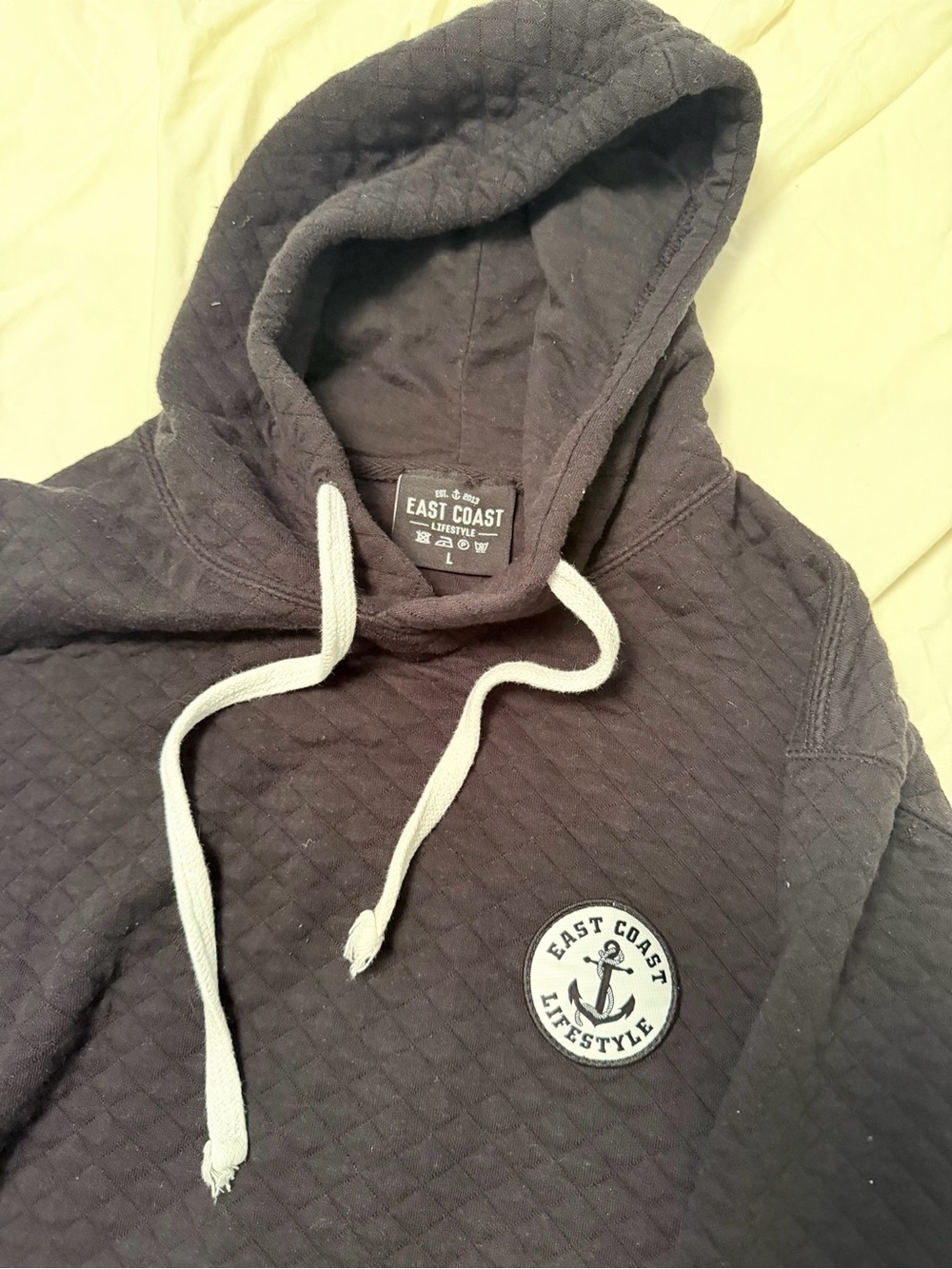 East Coast Lifestyle Men's Quilted Black Hoodie